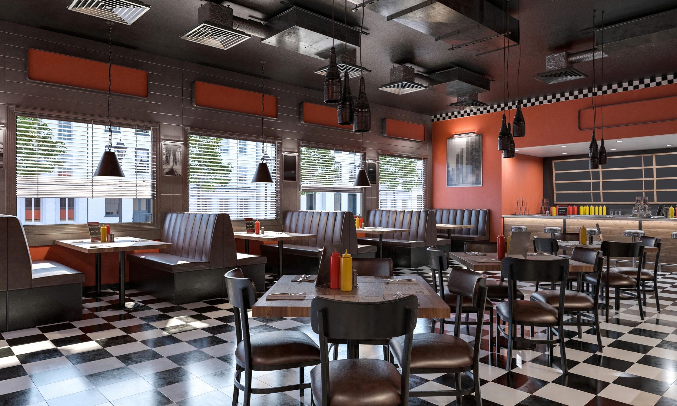 taco restaurant interior vibrant